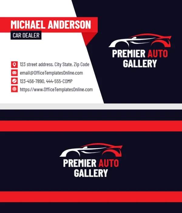 Professional Car Dealer Business Card