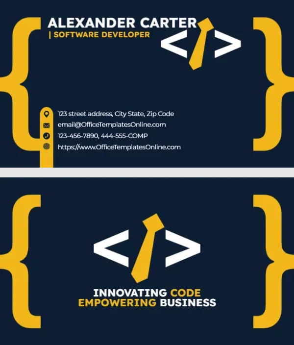 Software Developer Business Card