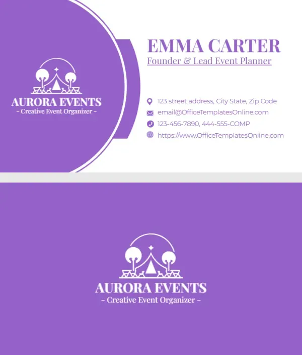 Event Organizer Business Card Template