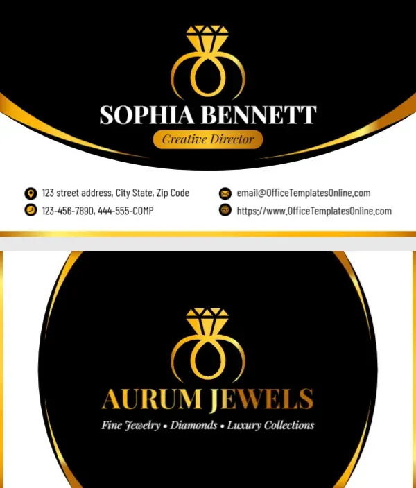Jewelry Store Business Card Template
