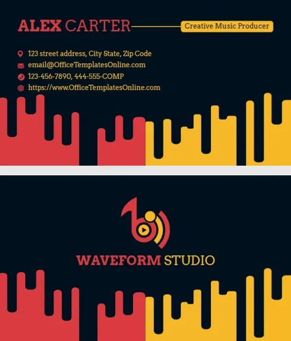Music Producer Business Card Template