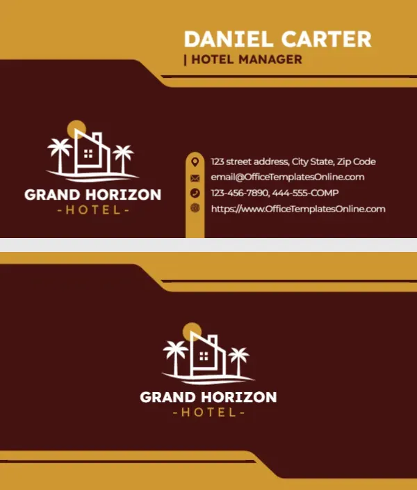 Hotel Manager Business Card Template