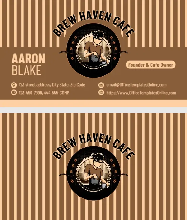 Cafe Owner Business Card Template