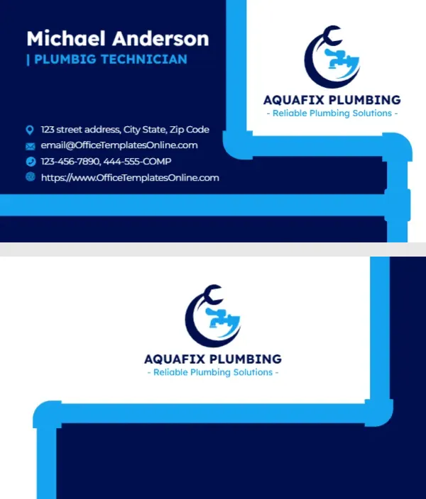 Plumbing Service Business Card Template