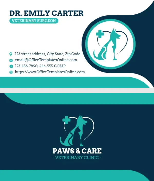 Veterinary Clinic Business Card Template