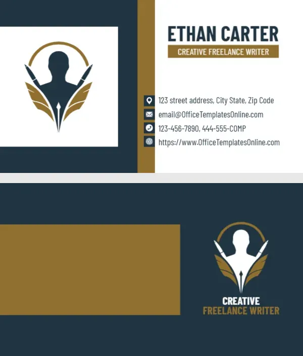 Freelance Writer Business Card Template