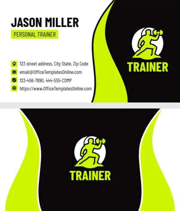 Personal Trainer Business Card Template