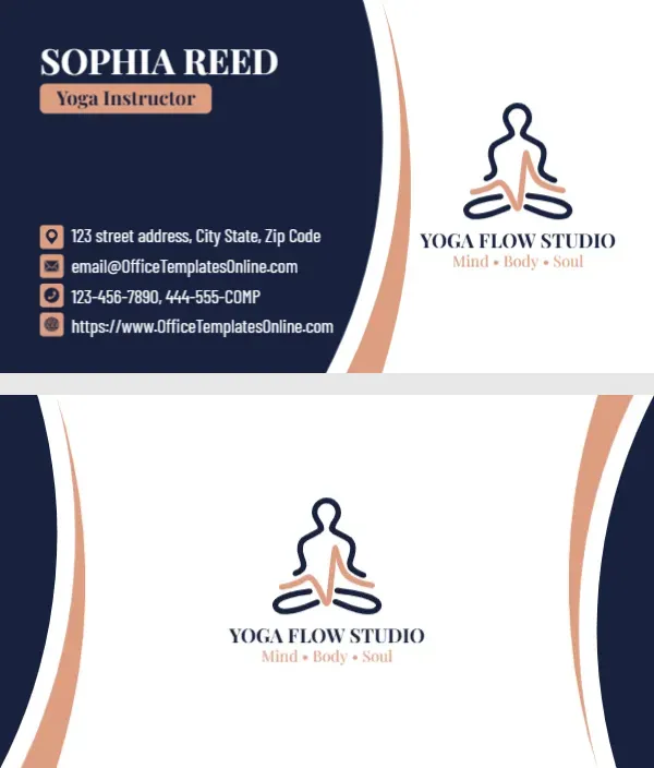 Yoga Instructor Business Card Template