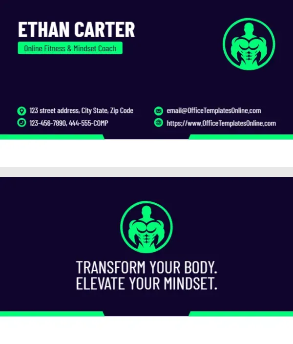 Online Coach Business Card Template