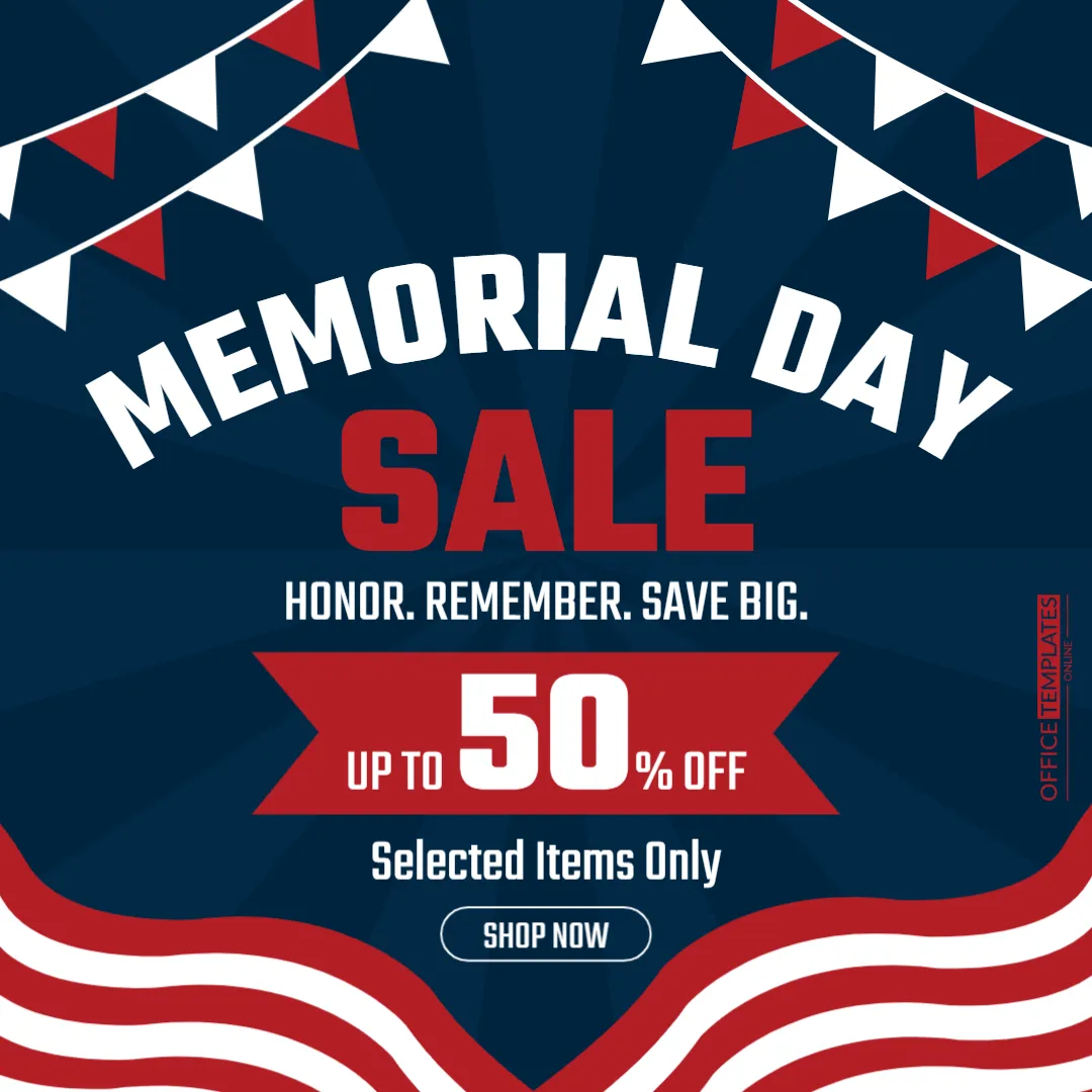 Memorial Day Sale Instagram Post Template