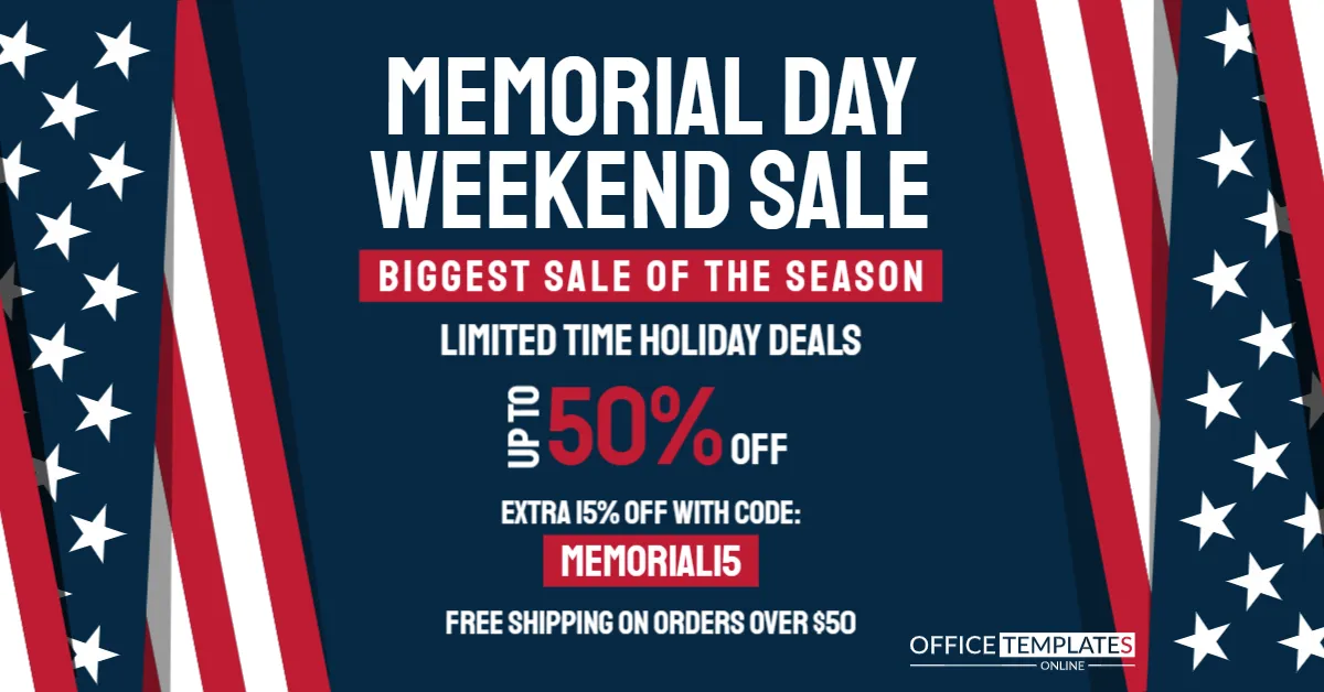 Memorial Day Weekend Sale Facebook Banner Template