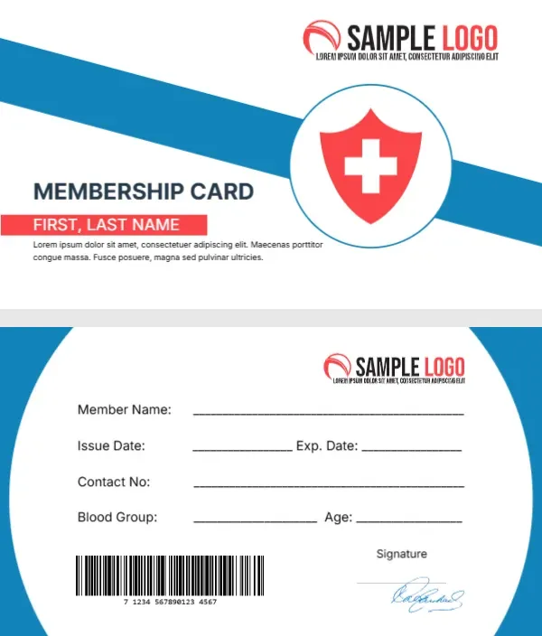 Healthcare Membership Card Template