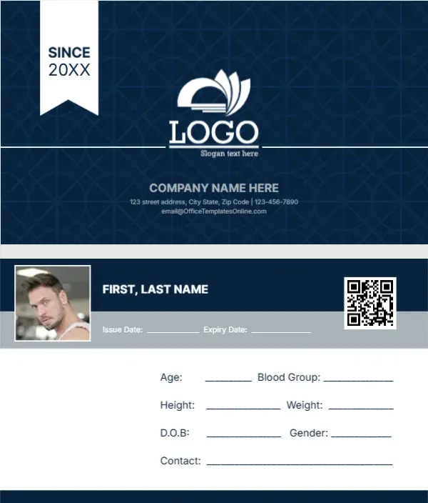 Sports Club Membership Card Template