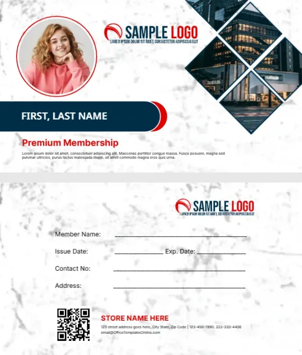 Store Membership Card Template