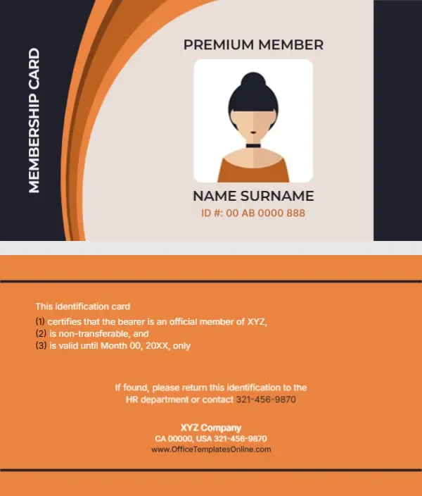 Business Membership Card Template