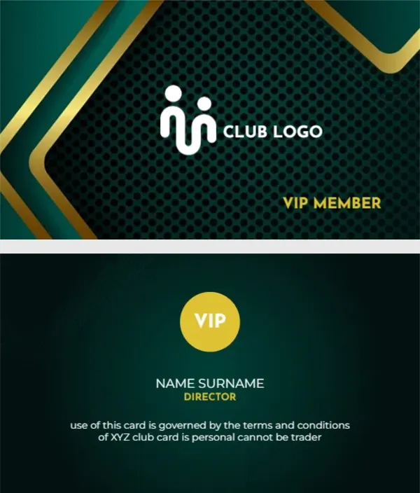 Membership Card Template for Club Members