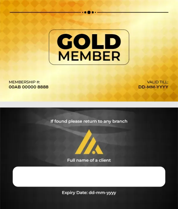 Gold Membership Card Template