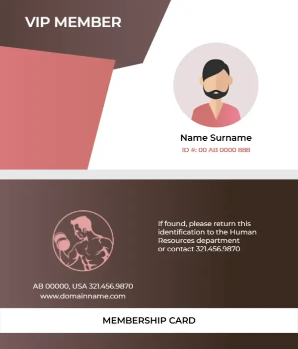 Gym Membership Card Template