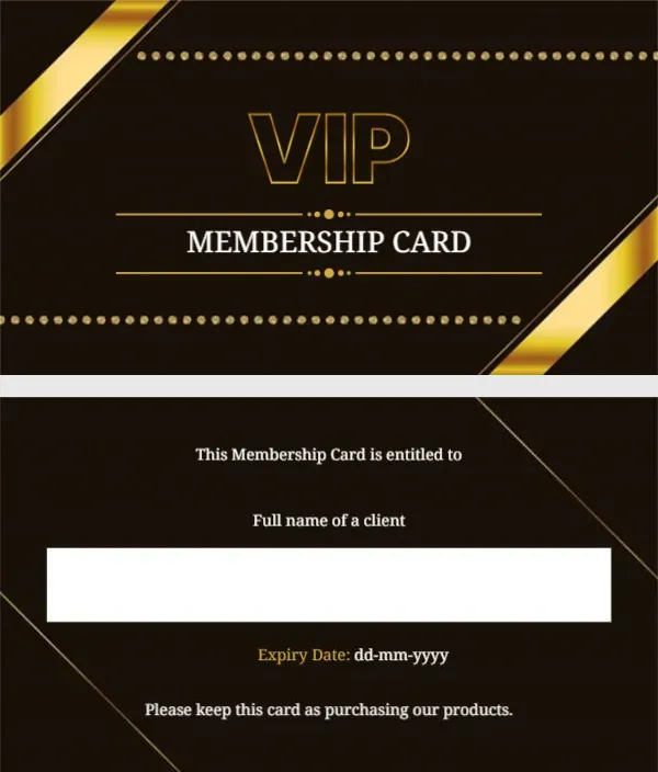 VIP Membership Card Design Template