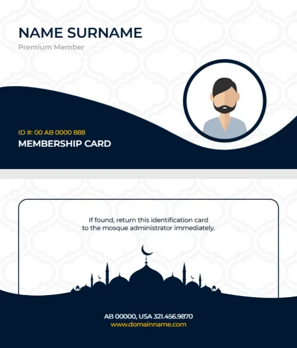 Mosque Membership Card Template
