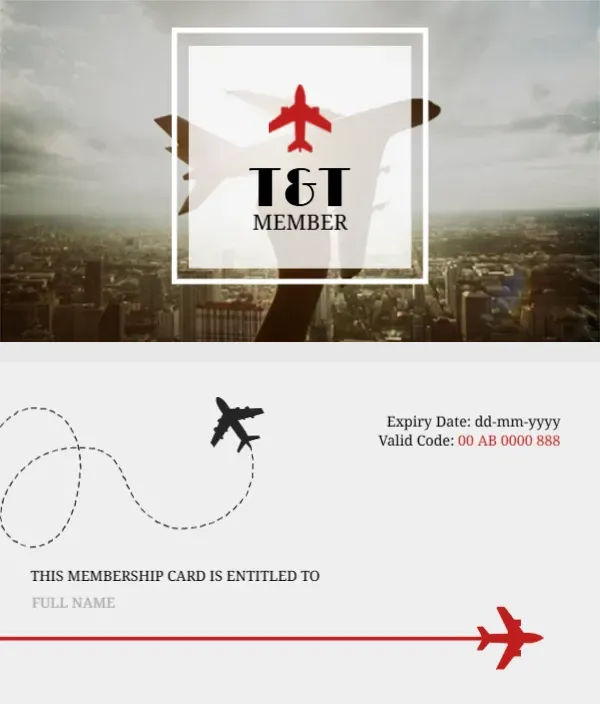 Travel Membership Card Template