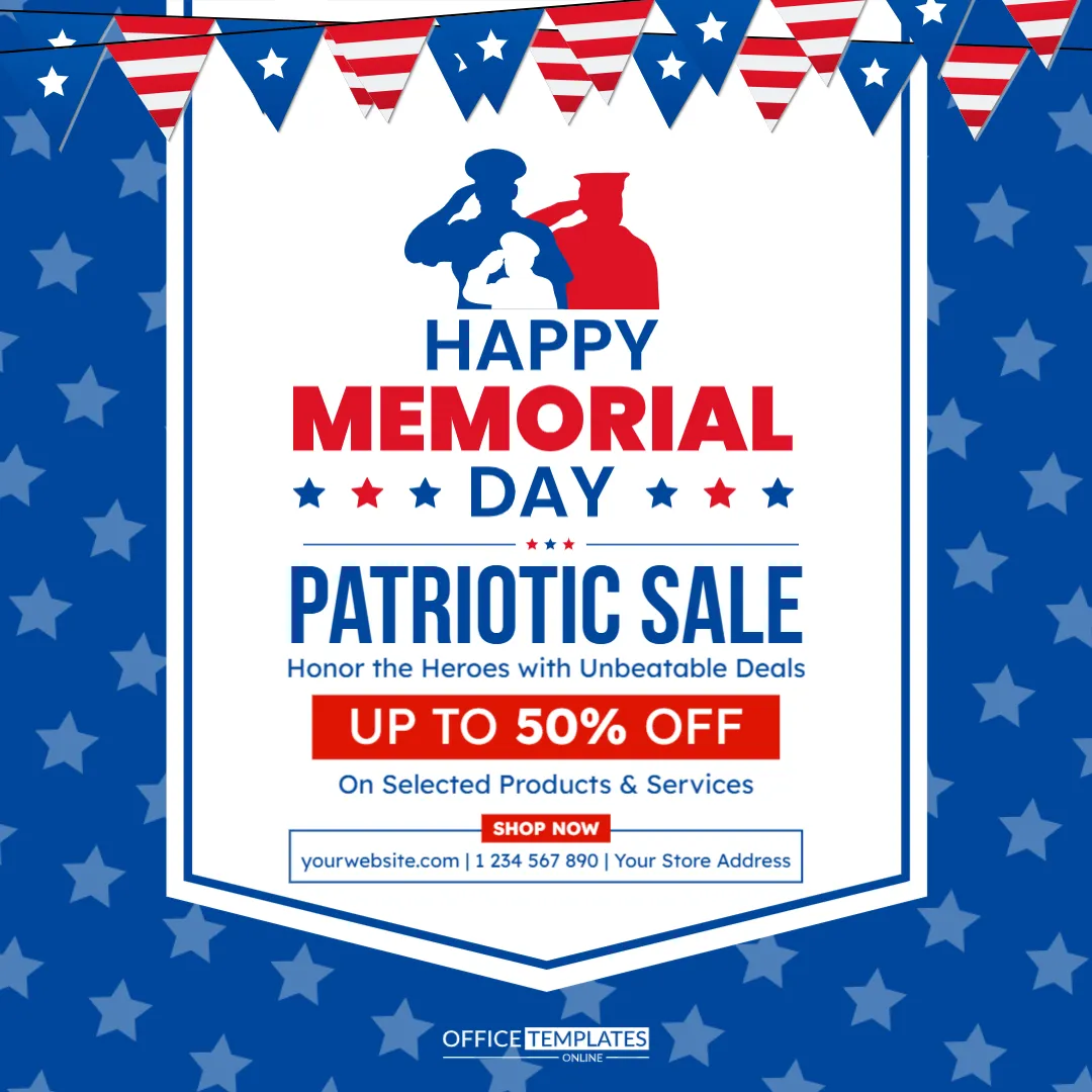Memorial Day Patriotic Sale Ad Template