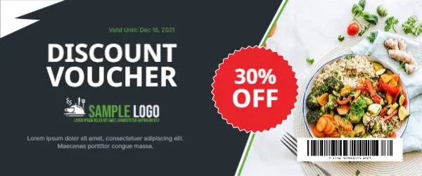Food Sale Discount Voucher Card Template