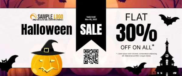 Coupon Card Template for Halloween Discount Sale