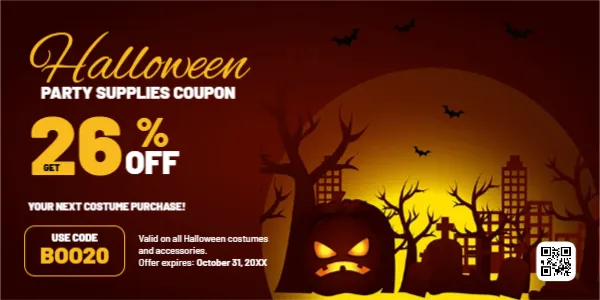 Coupon Template for Halloween Party Supplies