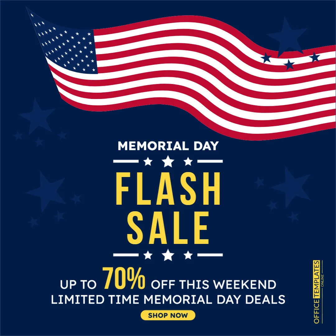 Memorial Day Flash Sale Marketing Graphic Template