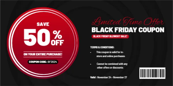 Coupon Template for Black Friday Limited-Time Offer