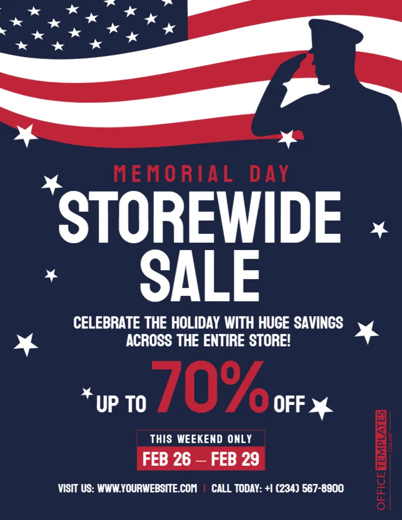 Memorial Day Storewide Sale Flyer Template