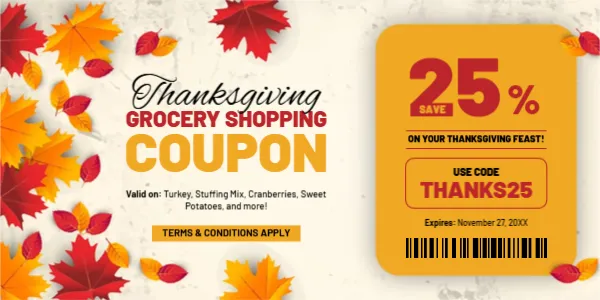 Coupon Template for Thanksgiving Grocery Shopping