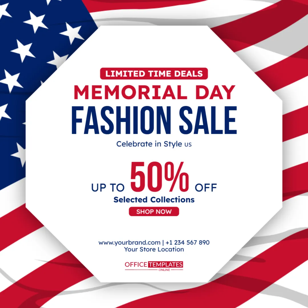 Memorial Day Fashion Sale Instagram Template