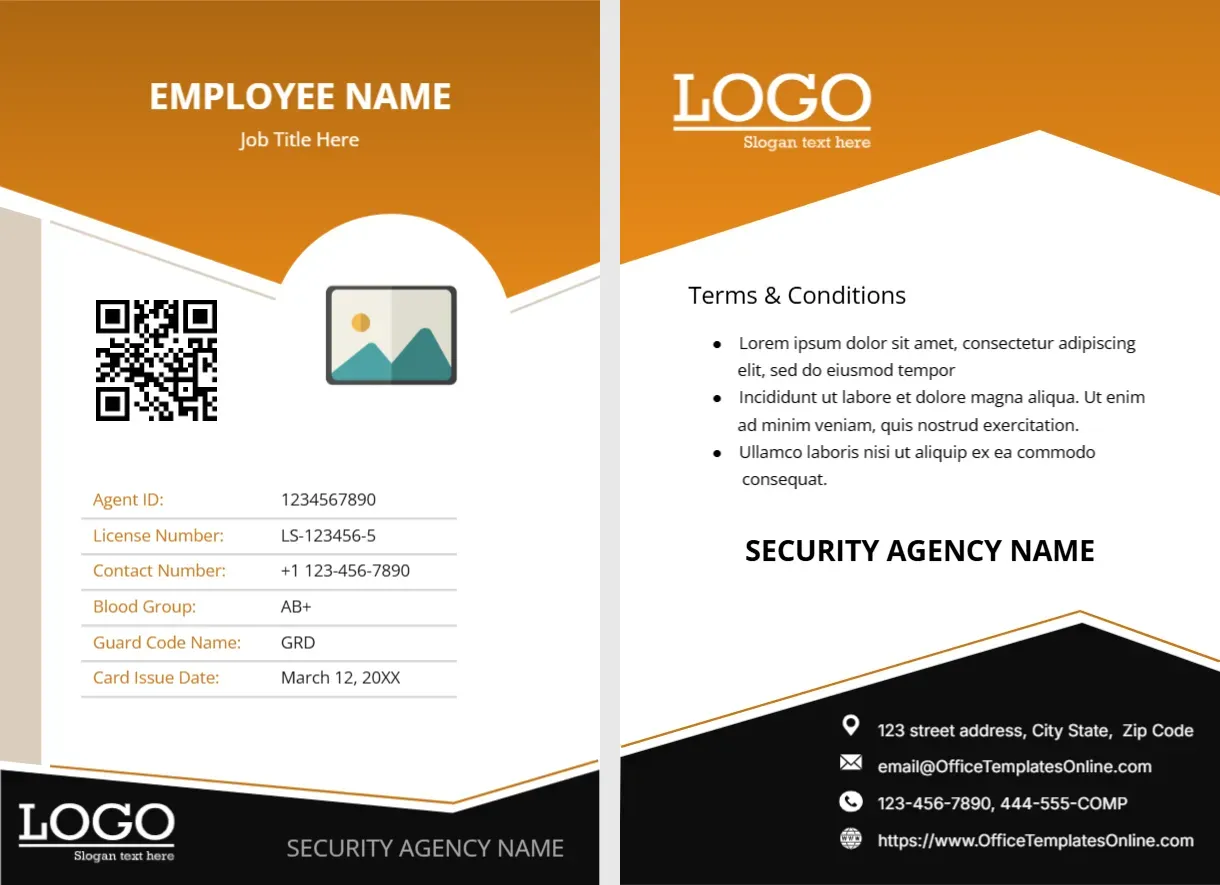 ID Card or Badge Template for Security Guard