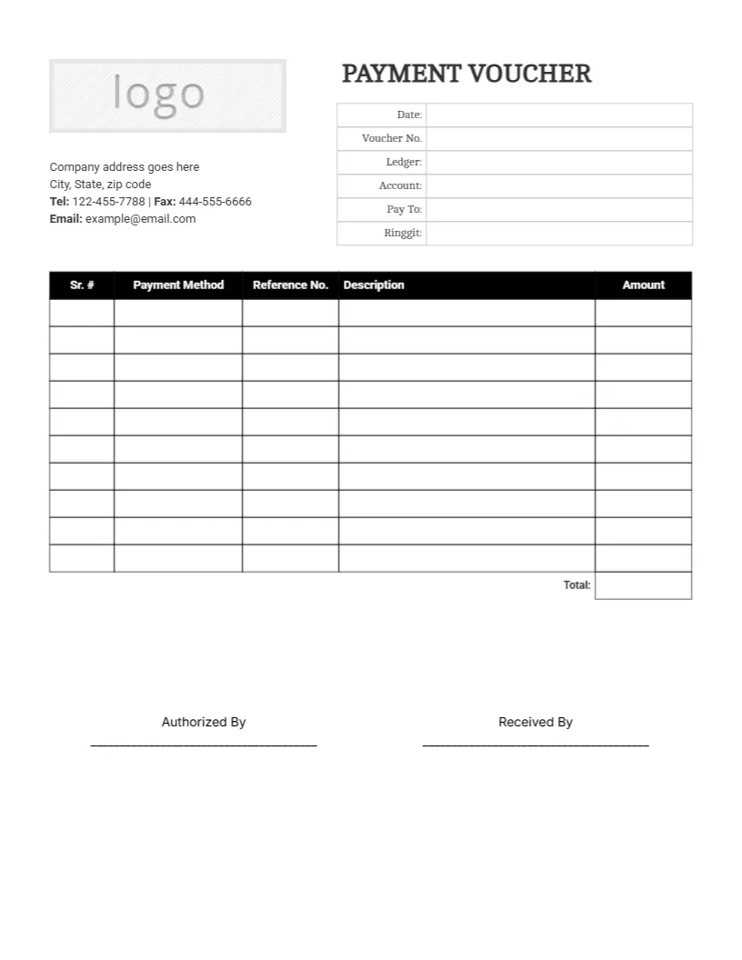 Payment Voucher Template