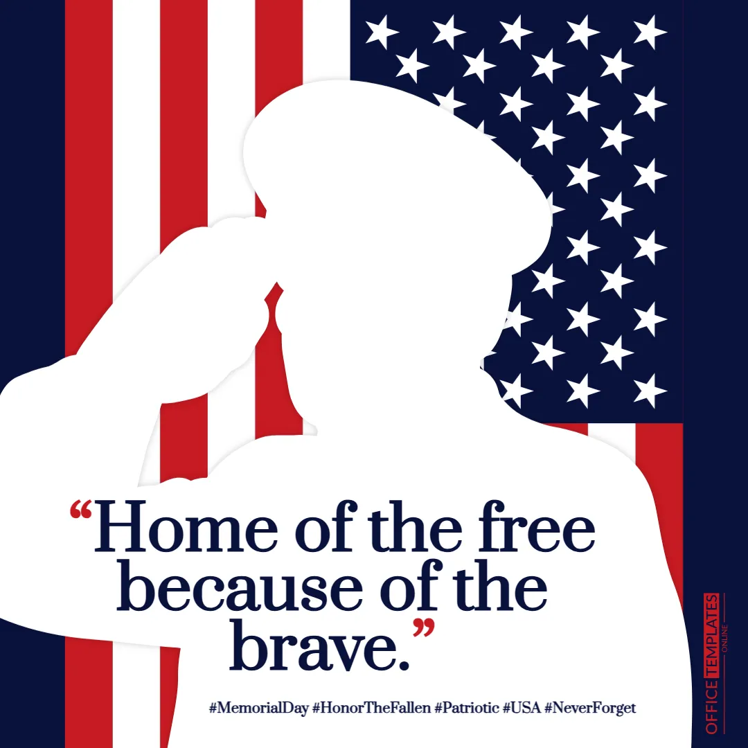 Memorial Day Patriotic Quote Social Media Template
