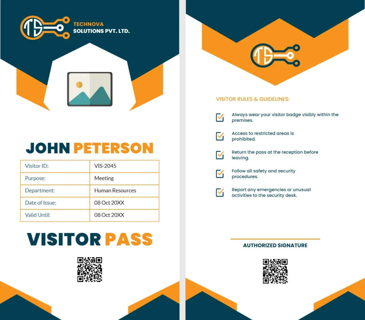 ID Card Template for Visitor Pass