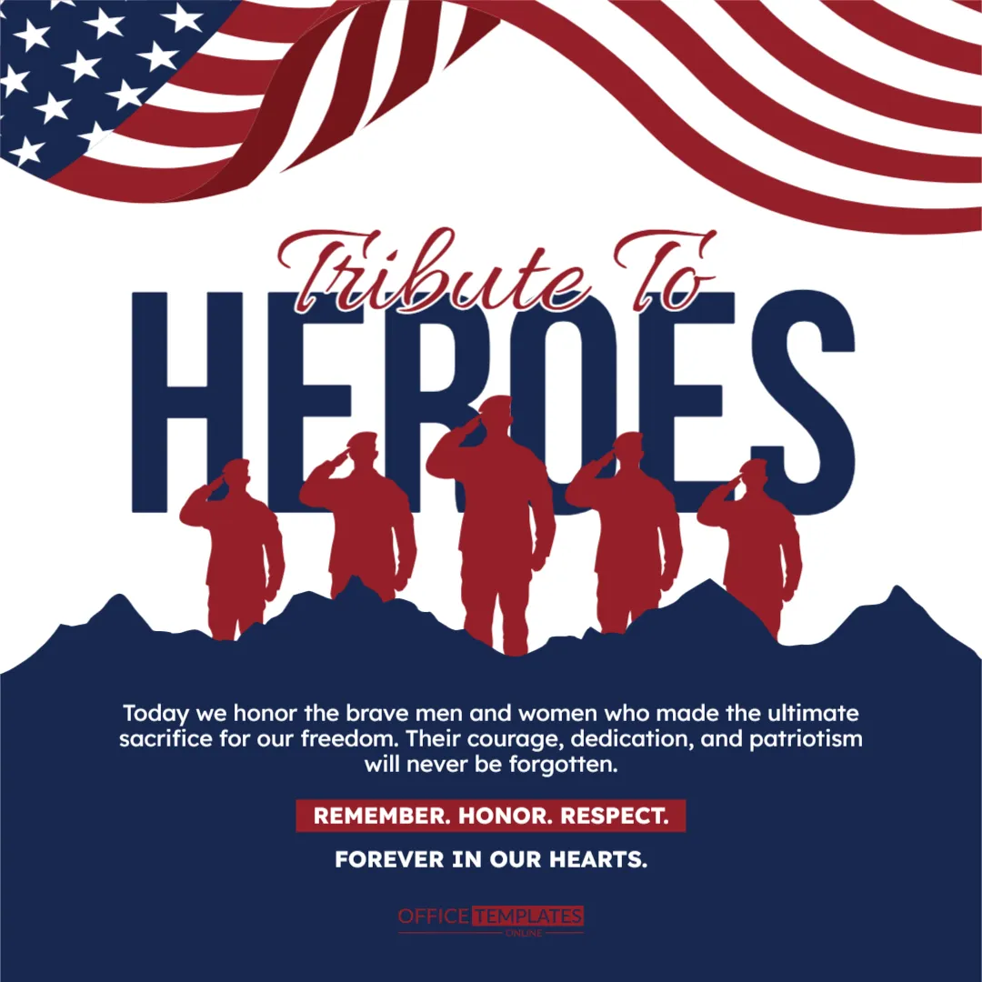 Memorial Day Tribute to Heroes Instagram Post Template