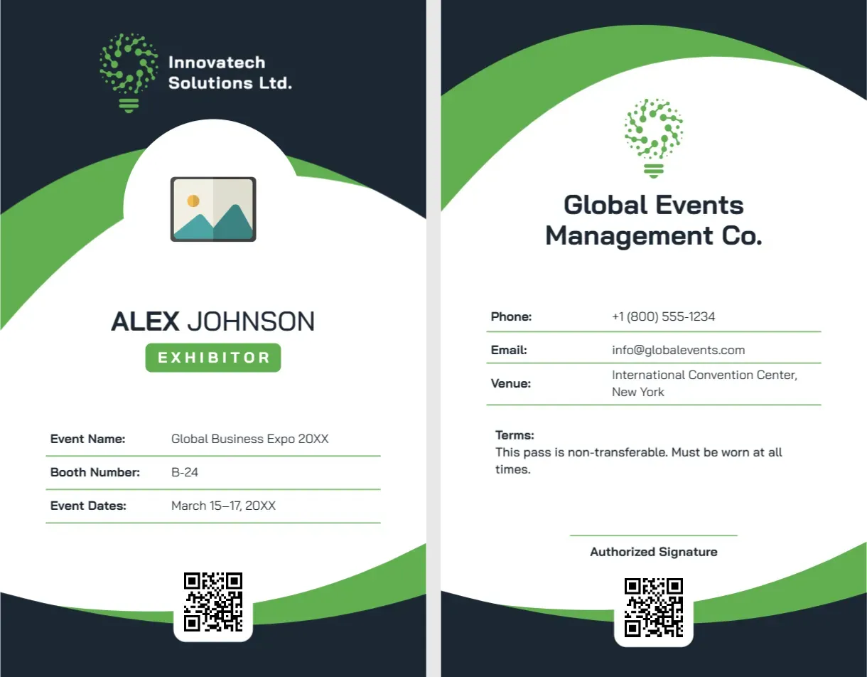 ID Card Template for Exhibitor
