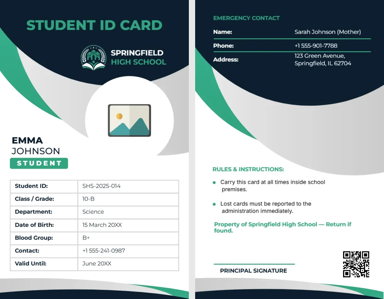 ID Card Template for Student