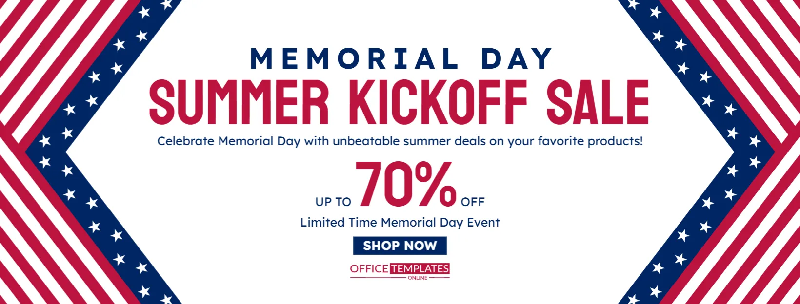 Memorial Day Summer Kickoff Sale Banner Template