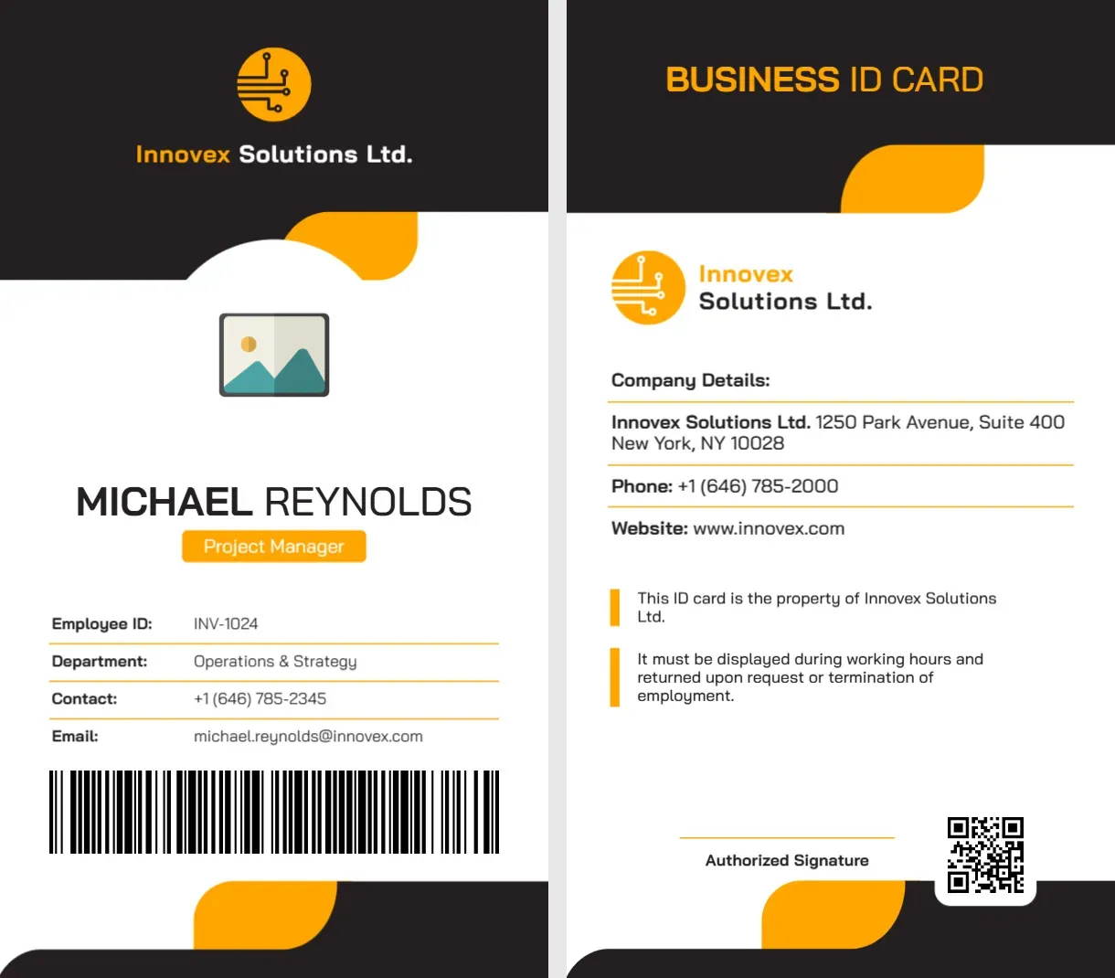 ID Card Template for Business