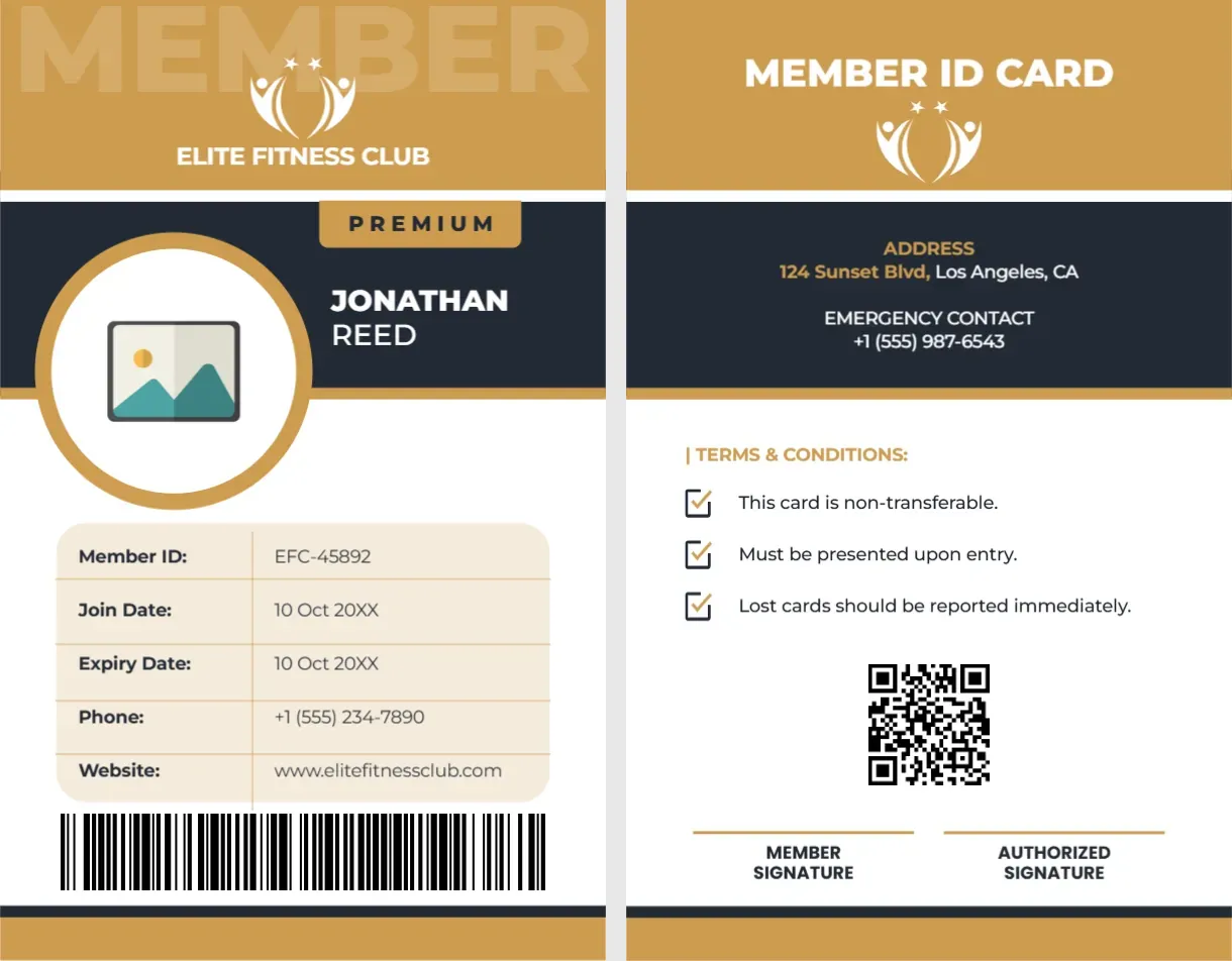 ID Card Template for Membership