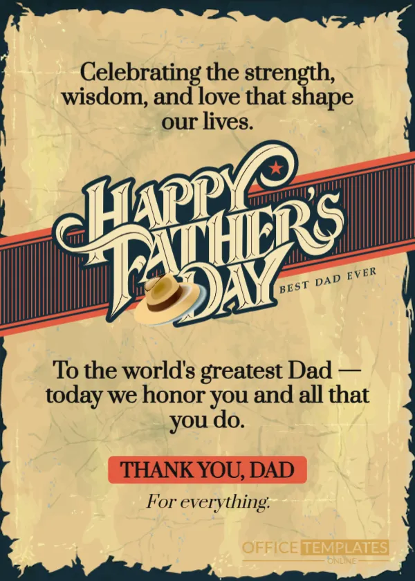 Vintage Father’s Day Poster Template – Editable Retro Design Online
