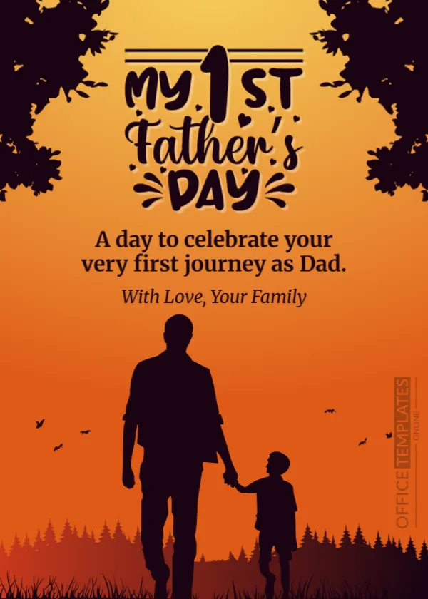First Father’s Day Template – Editable Father’s Day Design for New Dads