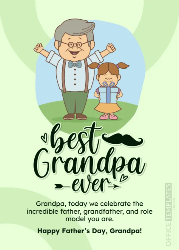 Grandpa Father’s Day Card Template – Editable Father’s Day Card for Grandpa