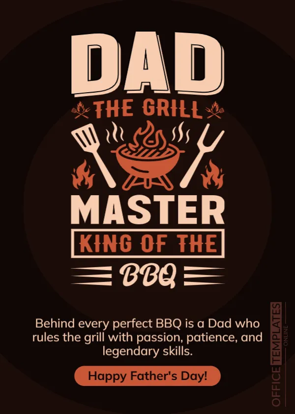 Father’s Day BBQ King Dad Poster Template