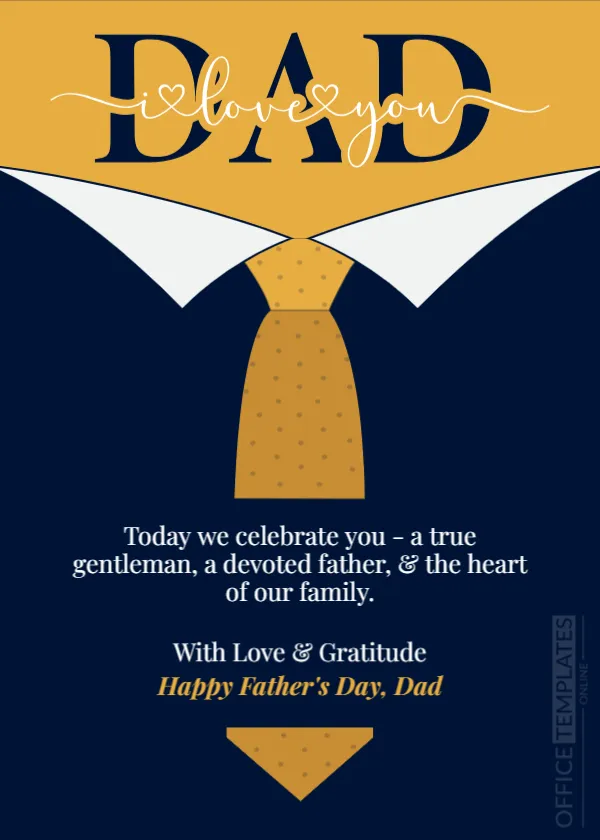 Luxury Style Dad Card Template