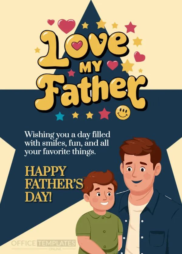 Cute Cartoon Dad Template for Father’s Day